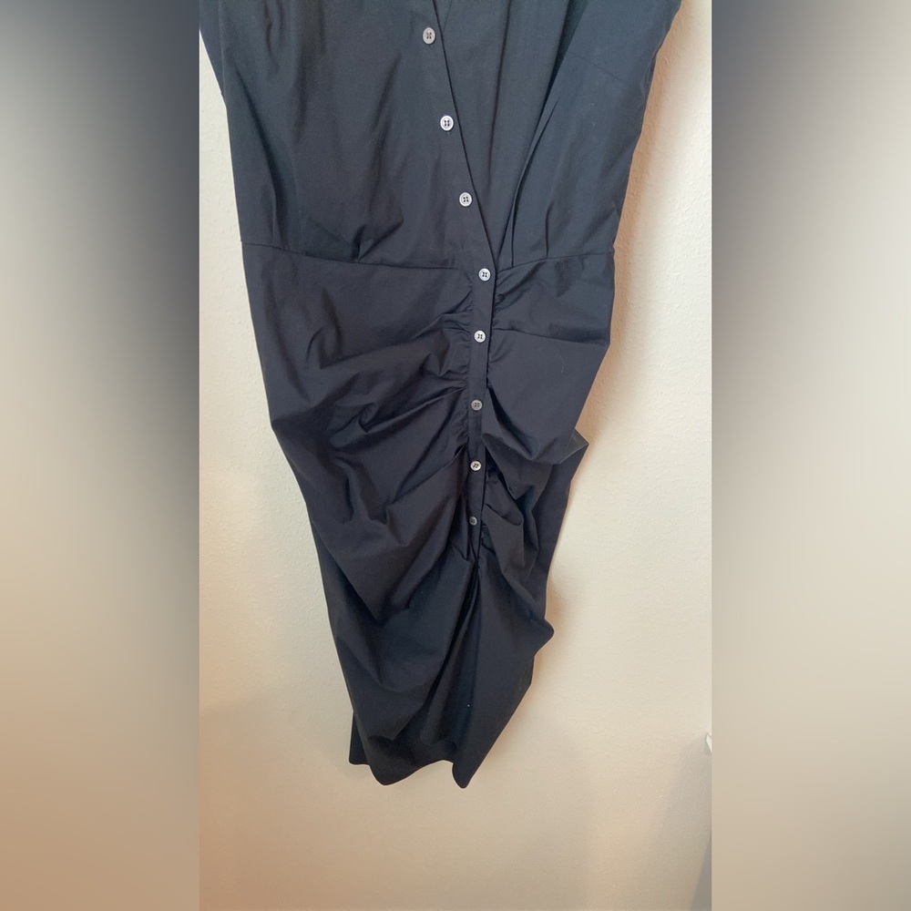 VERONICA BEARD Bell Button Down Ruched Shirtdress Sz 8 - Picture 7 of 7